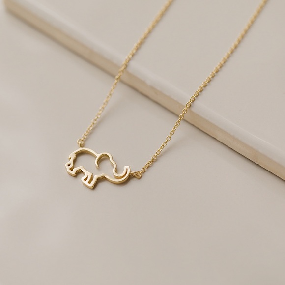 11thstreet Jewelry - Dainty Elephant Necklace | 14k Gold Plated